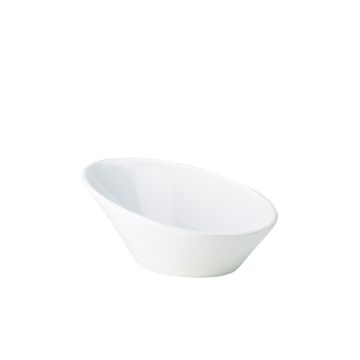 Picture of Genware Porcelain Oval Sloping Bowl 16cm/ 6.25" - Pack of 6