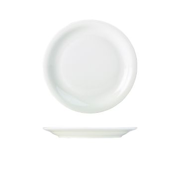 Picture of Genware Porcelain Narrow Rim Plate 22cm/ 8.5" - Pack of 6