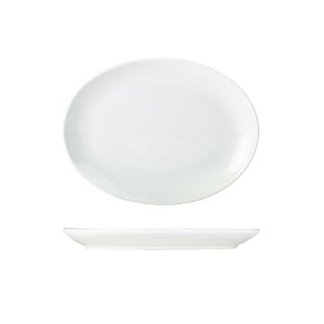 Picture of Genware Porcelain Oval Plate 28cm/ 11" - Pack of 6