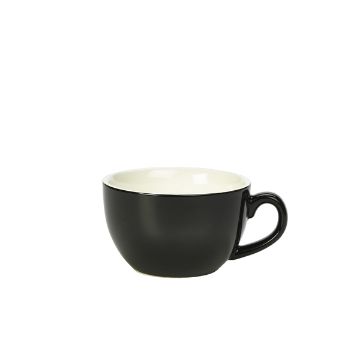 Picture of Genware Porcelain Black Bowl Shaped Cup 25cl/ 8.75oz - Pack of 6