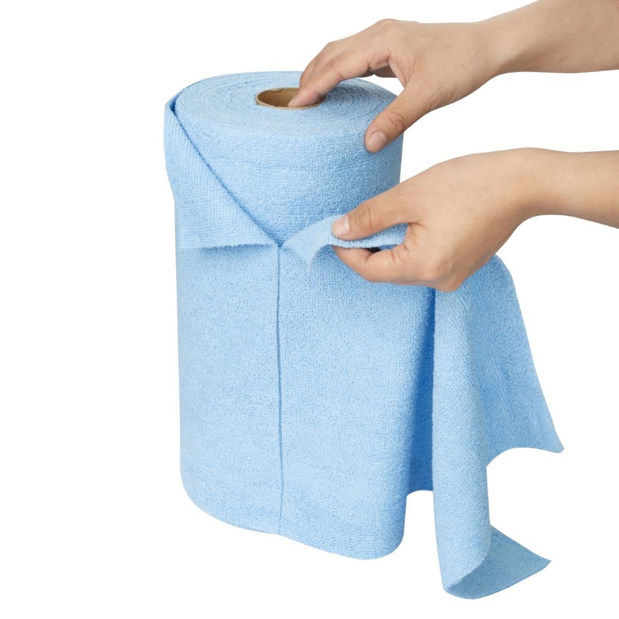 Picture of Nisbets Essentials Blue Micro Fibre Cloth 300x300mm - Roll of 50 tear-off sheets
