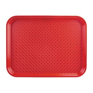 Picture of Olympia Kristallon Polypropylene Fast Food Tray Red Large 450mm