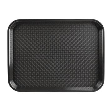 Picture of Olympia Kristallon Polypropylene Fast Food Tray Black Large 450mm