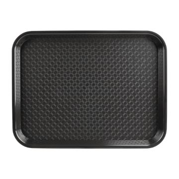 Picture of Olympia Kristallon Polypropylene Fast Food Tray Black Medium 415mm