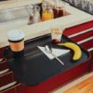 Picture of Olympia Kristallon Polypropylene Fast Food Tray Black Medium 415mm - P501