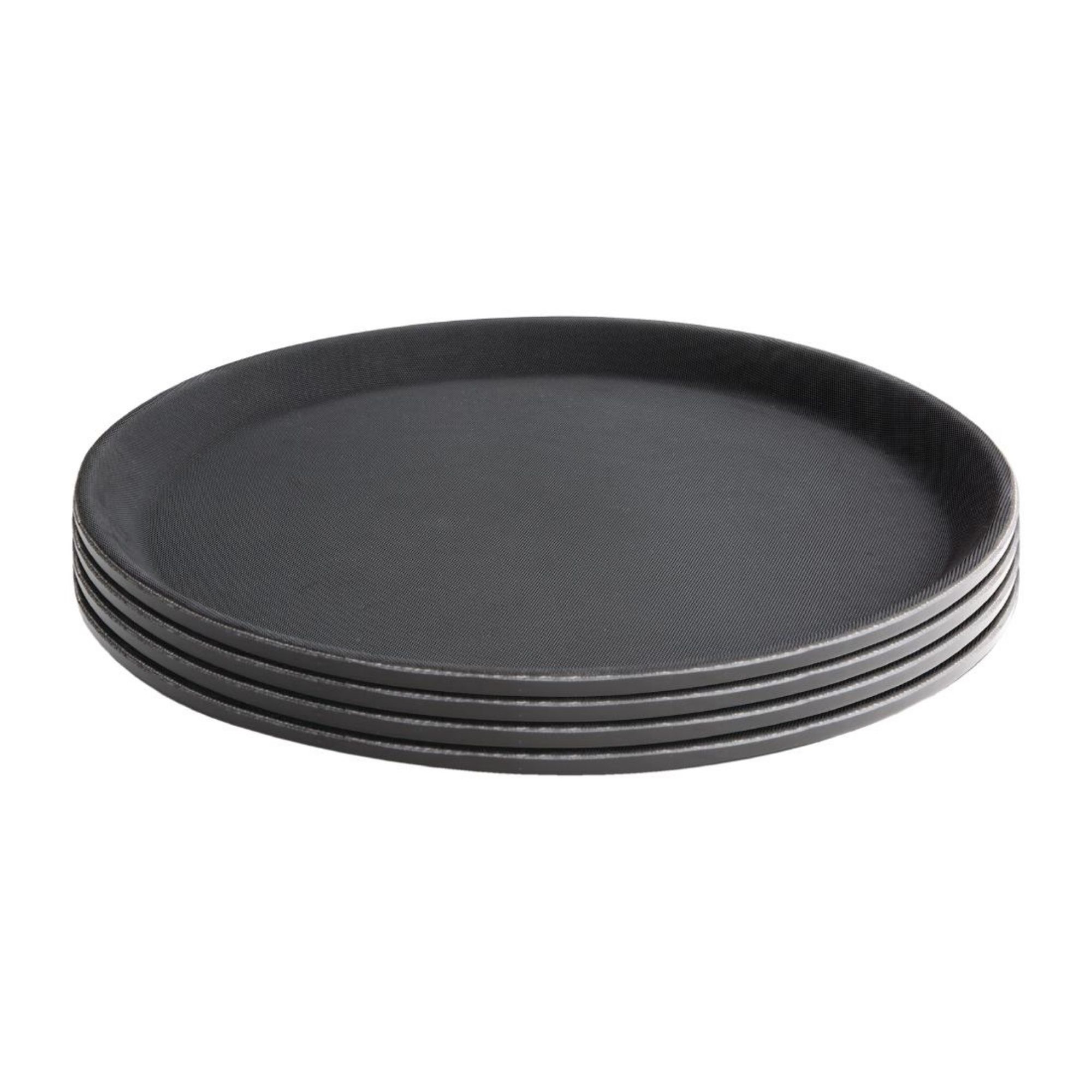 Picture of Olympia Kristallon Fibreglass Round Non-Slip Tray Black 406mm
