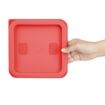 Picture of Hygiplas Square Food Storage Container Lid Red Small