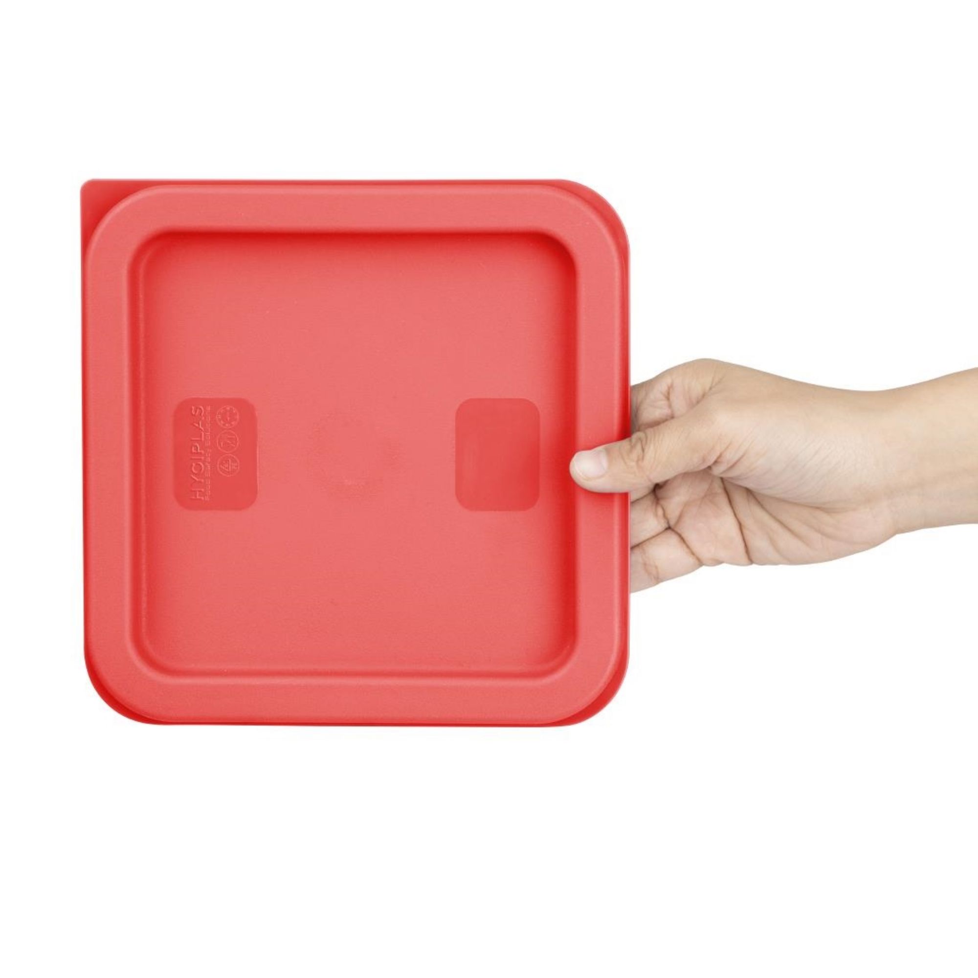 Picture of Hygiplas Square Food Storage Container Lid Red Small