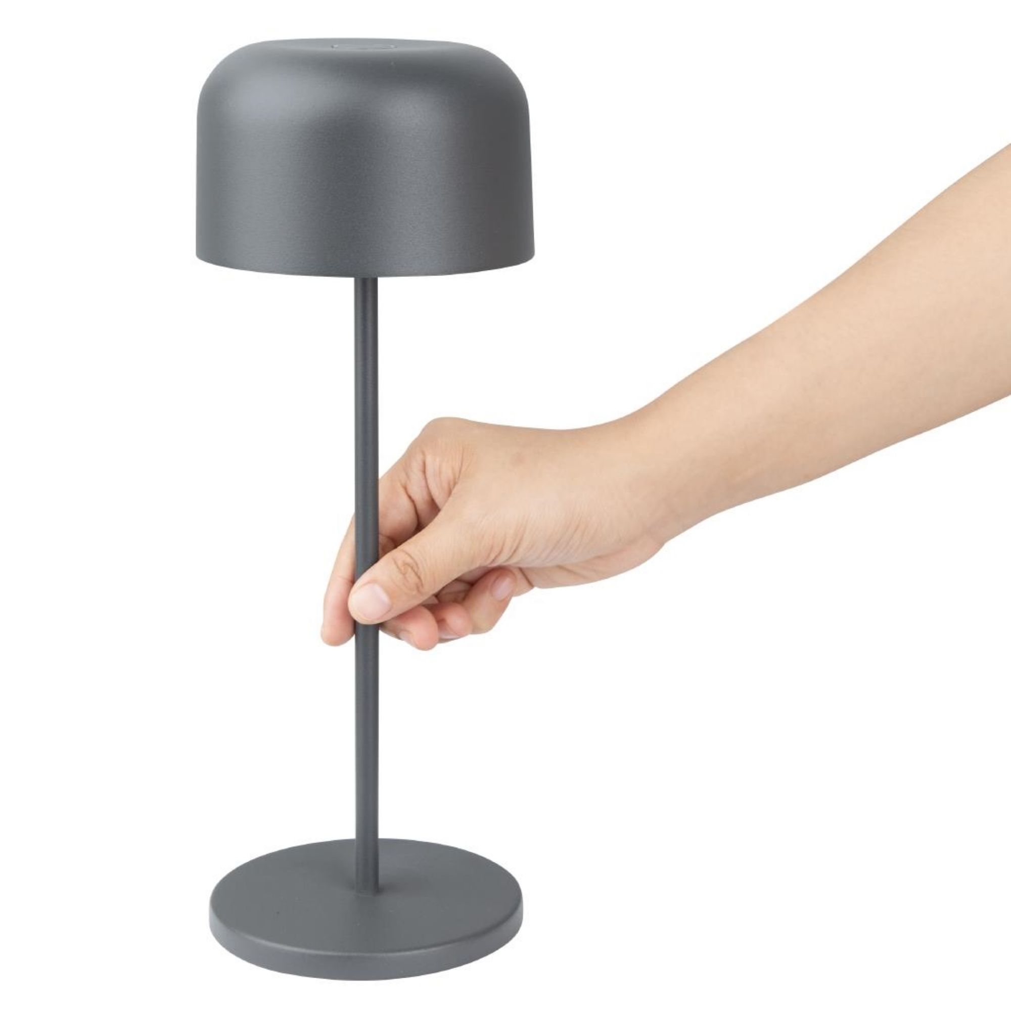 Picture of Olympia Siena Table Lamp Round Dome Grey 300mm