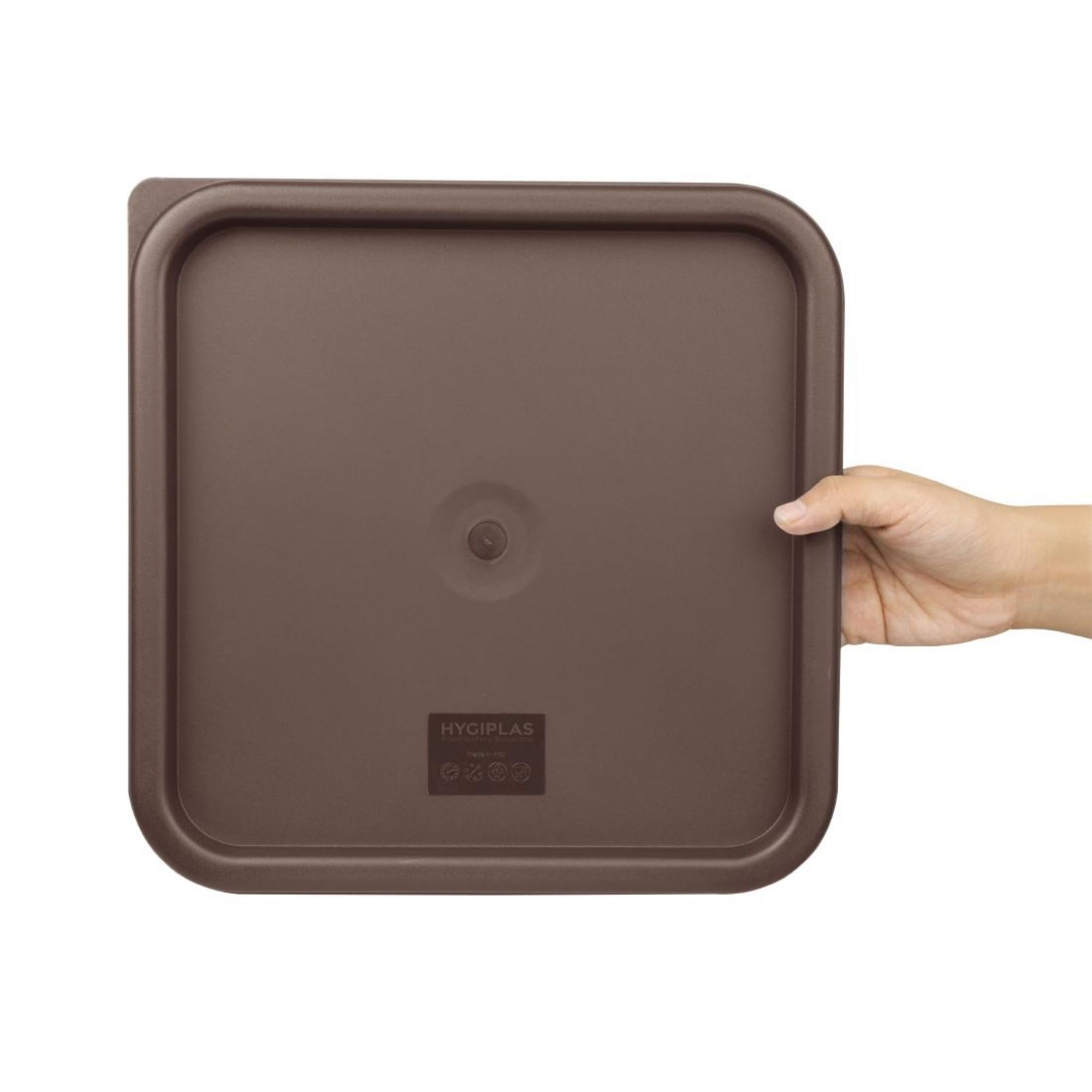 Picture of Hygiplas Square Food Storage Container Lid Brown Large