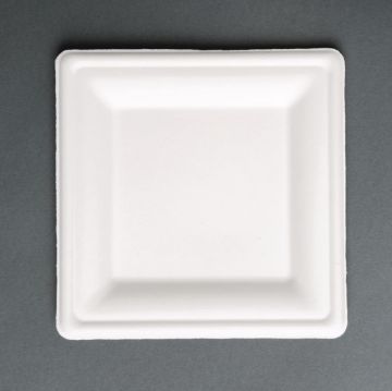 Picture of Fiesta Compostable Bagasse Square Plates 204mm (50 Pack)