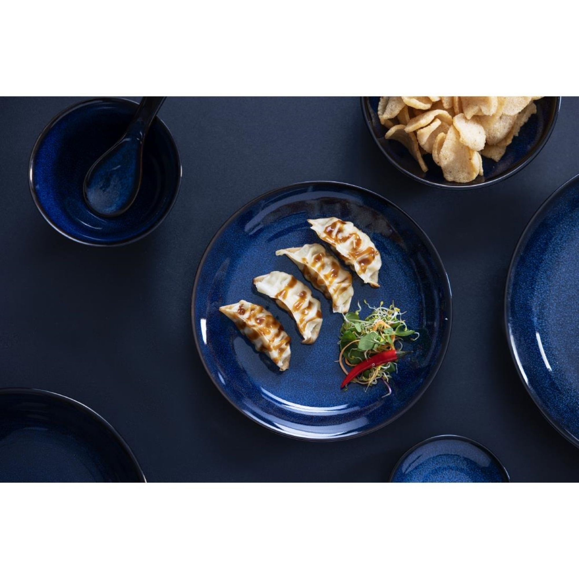 Picture of Olympia Luna Midnight Blue Soy Dishes 100mm (12 Pack)