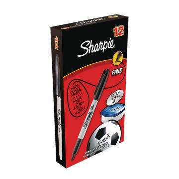 Picture of Sharpie Fine Permanent Marker Black (Pack of 12)