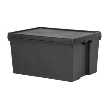 Picture of Wham Bam Recycled Storage Box & Lid Black 96Ltr