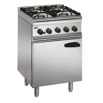 Picture of Lincat Silverlink 600 Propane Gas Free-standing Oven Range - Castors at Rear - 4 Burners - W 600 mm - 23.8 kW