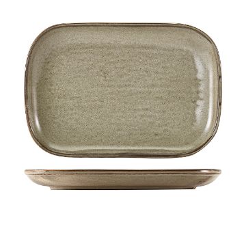 Picture of Terra Porcelain Grey Rectangular Plate 29 x 19.5cm - Pack of 6