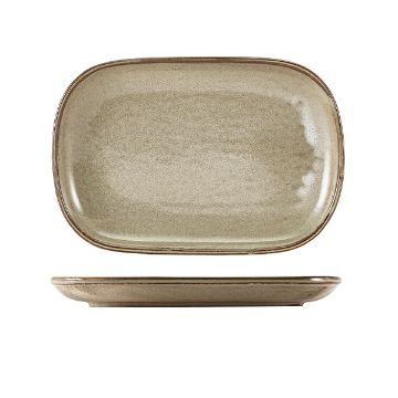 Picture of Terra Porcelain Grey Rectangular Plate 24 x 16.5cm - Pack of 12