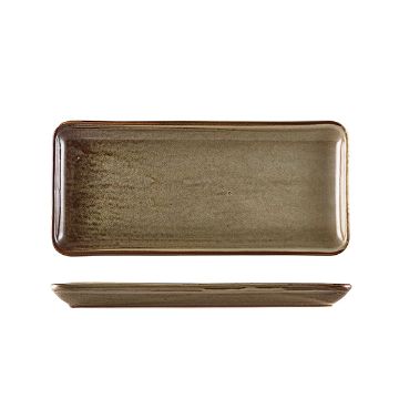 Picture of Terra Porcelain Grey Narrow Rectangular Platter 31 x 14cm - Pack of 6
