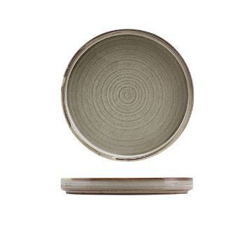 Picture of Terra Porcelain Grey Low Presentation Plate 18cm - Pack of 6