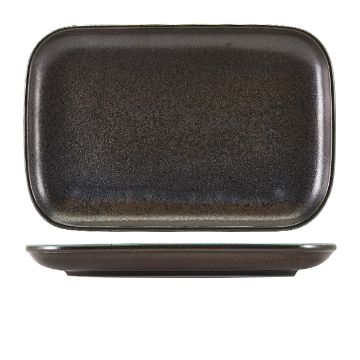 Picture of Terra Porcelain Black Rectangular Plate 34.5 x 23.5cm - Pack of 6