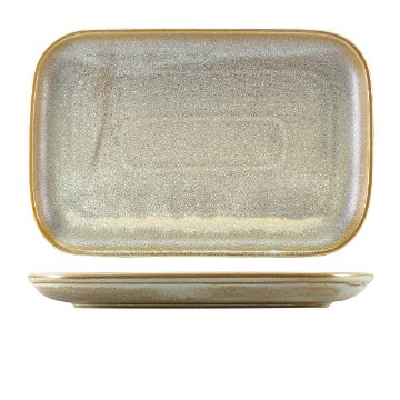 Picture of Terra Porcelain Matt Grey Rectangular Plate 34.5 x 23.5cm - Pack of 6