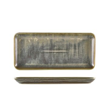 Picture of Terra Porcelain Matt Grey Narrow Rectangular Platter 31 x 14cm - Pack of 6