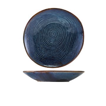 Picture of Terra Porcelain Aqua Blue Organic Coupe Bowl 26.5cm - Pack of 6