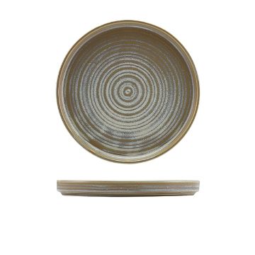 Picture of Terra Porcelain Matt Grey Low Presentation Plate 21cm - Pack of 6