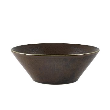 Picture of Terra Porcelain Black Conical Bowl 16cm - Pack of 6