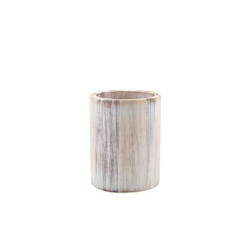 Picture of GenWare White Wash Acacia Wood Cutlery Cylinder