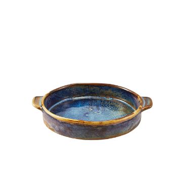 Picture of Terra Porcelain Aqua Blue Round Eared Dish 14.6cm - Pack of 6