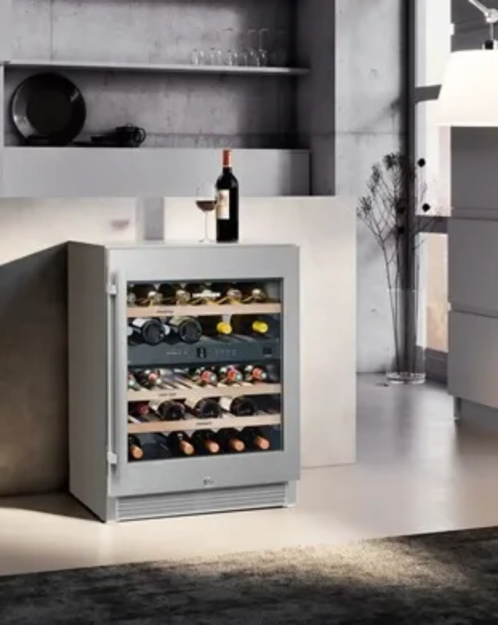 Picture of Liebherr WTES1672 Glazed Stainless Steel Wine Cabinet 123 Litres