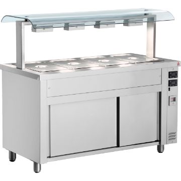 Picture of INOMAK Bain Marie With Double Sneeze Guard 4x GN1/1
