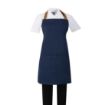 Picture of Southside Short Length Bib Apron Denim Blue with Tan Ties