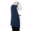 Picture of Southside Short Length Bib Apron Denim Blue with Tan Ties