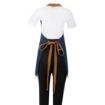 Picture of Southside Short Length Bib Apron Denim Blue with Tan Ties