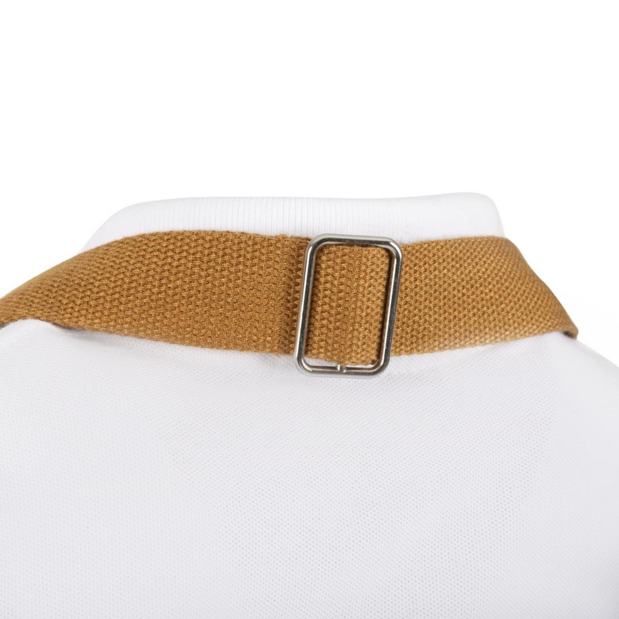 Picture of Southside Short Length Bib Apron Denim Blue with Tan Ties