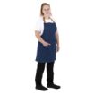 Picture of Southside Short Length Bib Apron Denim Blue with Tan Ties