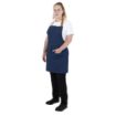 Picture of Southside Short Length Bib Apron Denim Blue with Tan Ties