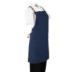 Picture of Southside Short Length X-Cross Back Bib Apron Denim Blue with Tan Ties