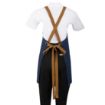 Picture of Southside Short Length X-Cross Back Bib Apron Denim Blue with Tan Ties