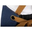 Picture of Southside Short Length X-Cross Back Bib Apron Denim Blue with Tan Ties