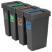 Picture of Jantex Simpler Recycling Slim Bin Bundle Black 4x 80Ltr