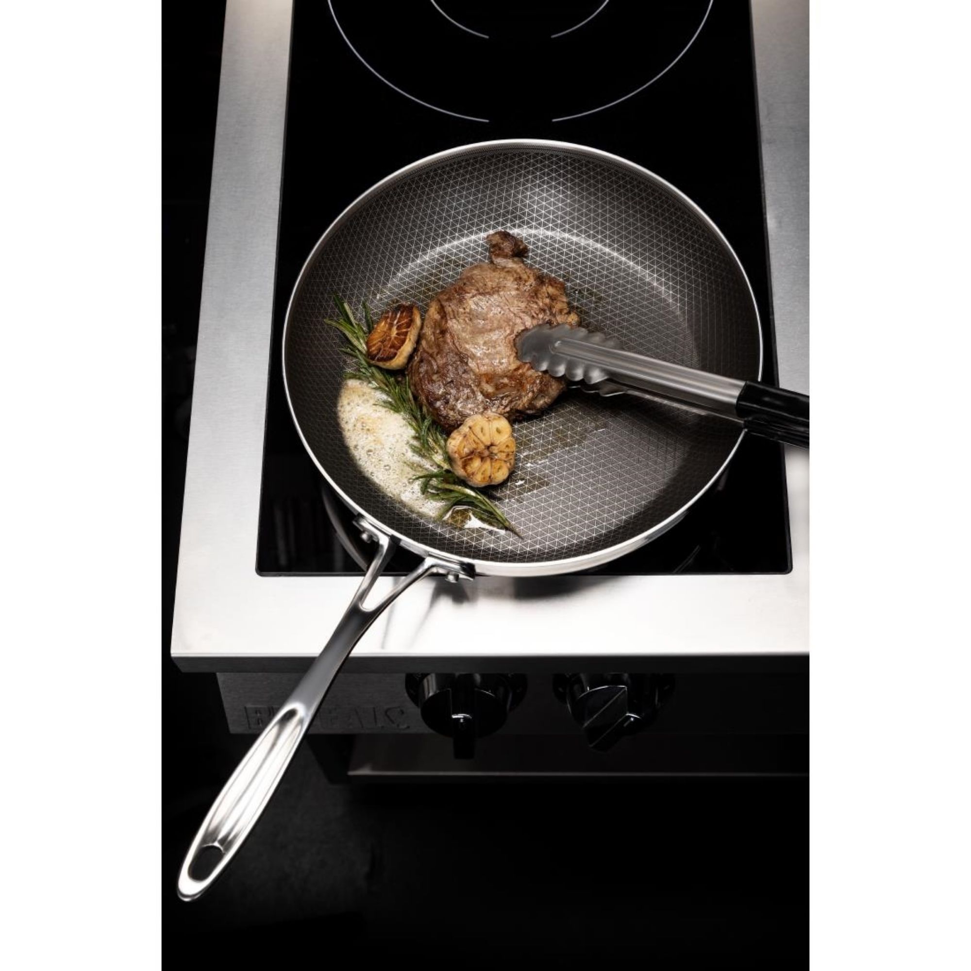 Picture of Vogue Tri-Shield Stainless Steel Frying Pan with Clad Coating 28cm