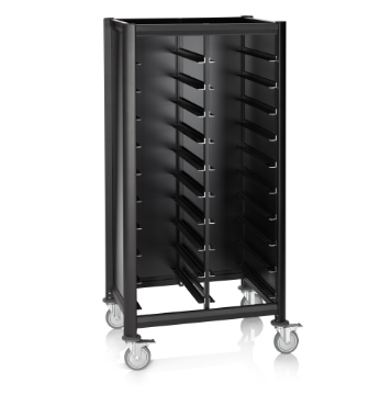 Picture of Was Germany Tray Trolley Double Mensa Black, Aluminum MDF, 2x10 Trays