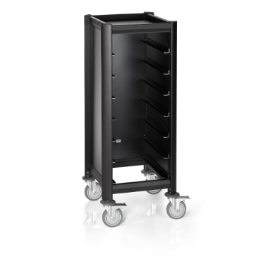 Picture of Was Germany Tray Trolley Mensa Black Aluminum MDF 7 Trays