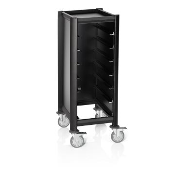 Picture of Was Germany Tray Trolley Mensa Black Aluminum MDF 7 Trays