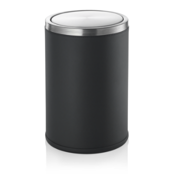 Picture of Was Germany Waste Bin 9 L Black Stainless Steel Vegan Leather