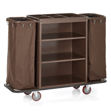 Picture of Hotel Essentials Room Service Trolley Steel Brown 140x47x108 cm