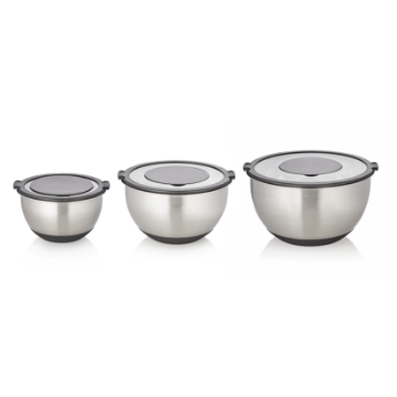 Picture of Cucina Bowl Set Chrome Nickel Steel Non-Slip Bottom Pack of 3